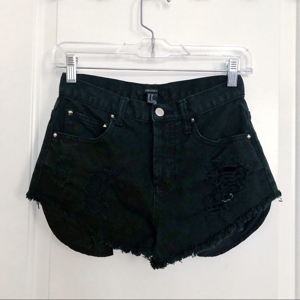 Black Denim Shorts